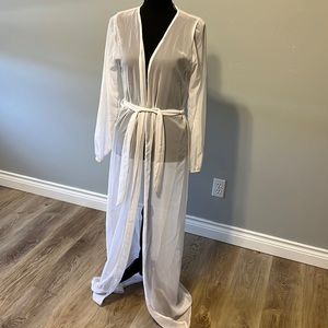 Sheer white robe/ beach coverup